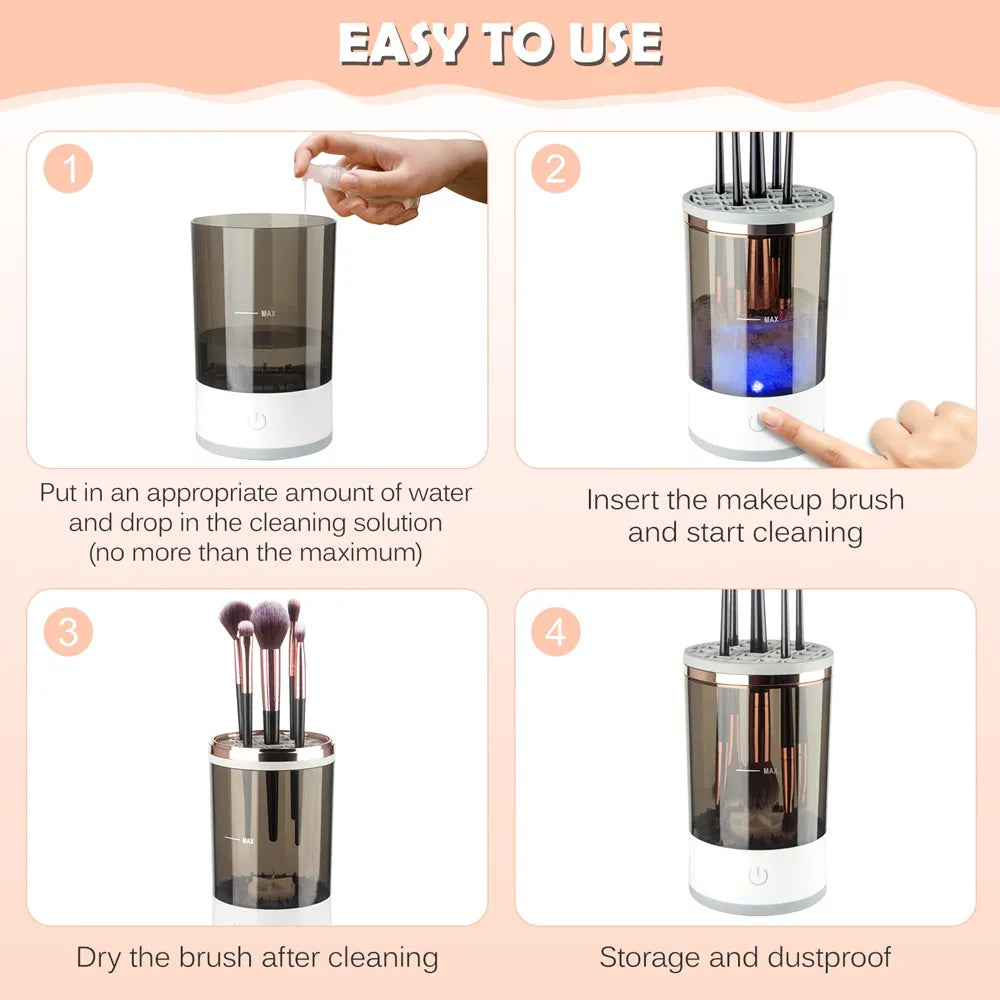 Electric Makeup Brush Cleaner Automatic Make Up Brush Cleaner Machine Cosmetic Brush Cleaner And Dryer Beauty Makeup Tools