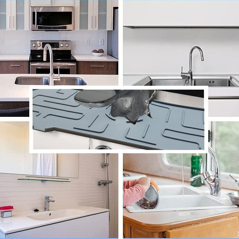 Silicon Kitchen Sink Splash Guard Drain Pad Water Splash Catcher Kitchen Gadgets